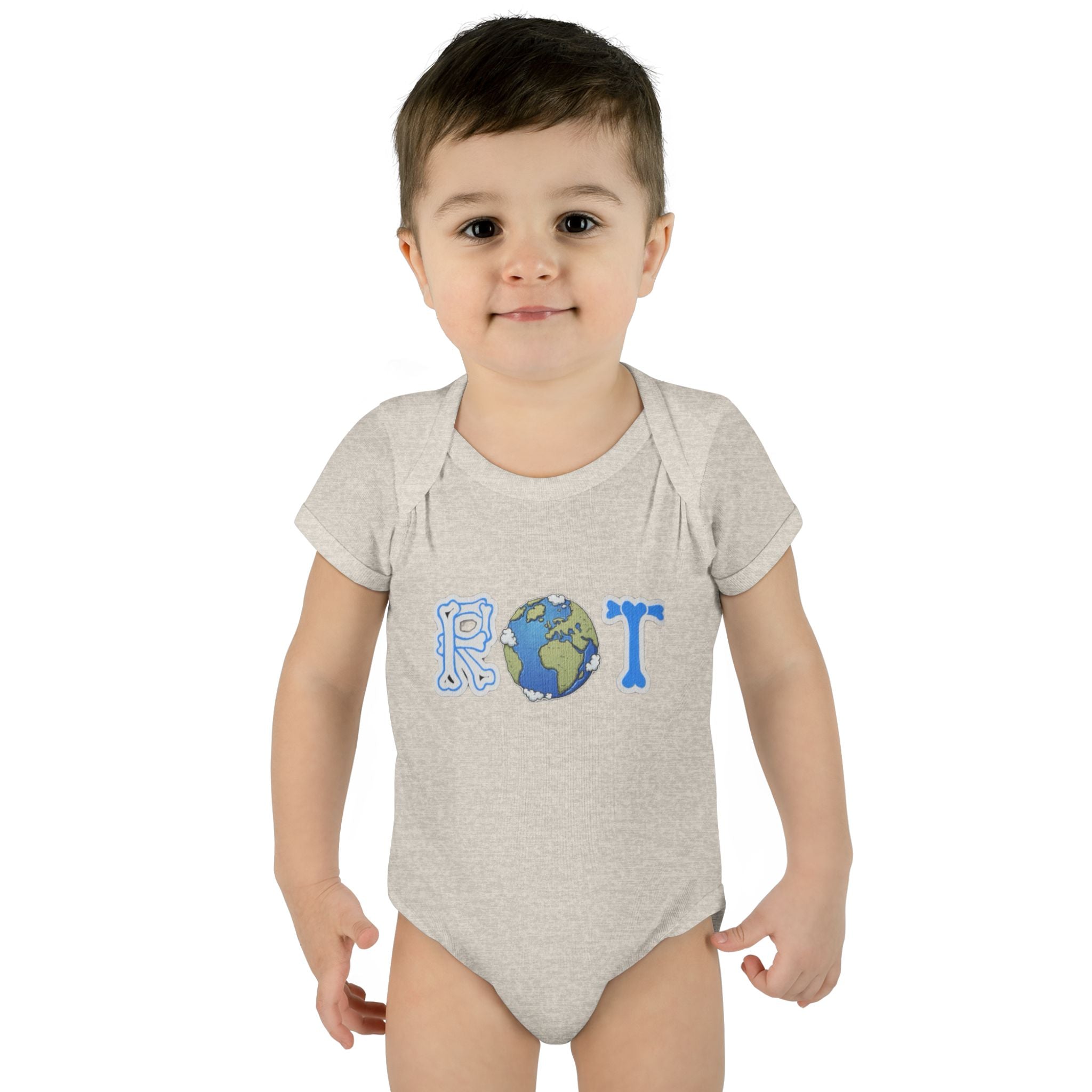 'ROT' Earth Graphic Baby Onesie