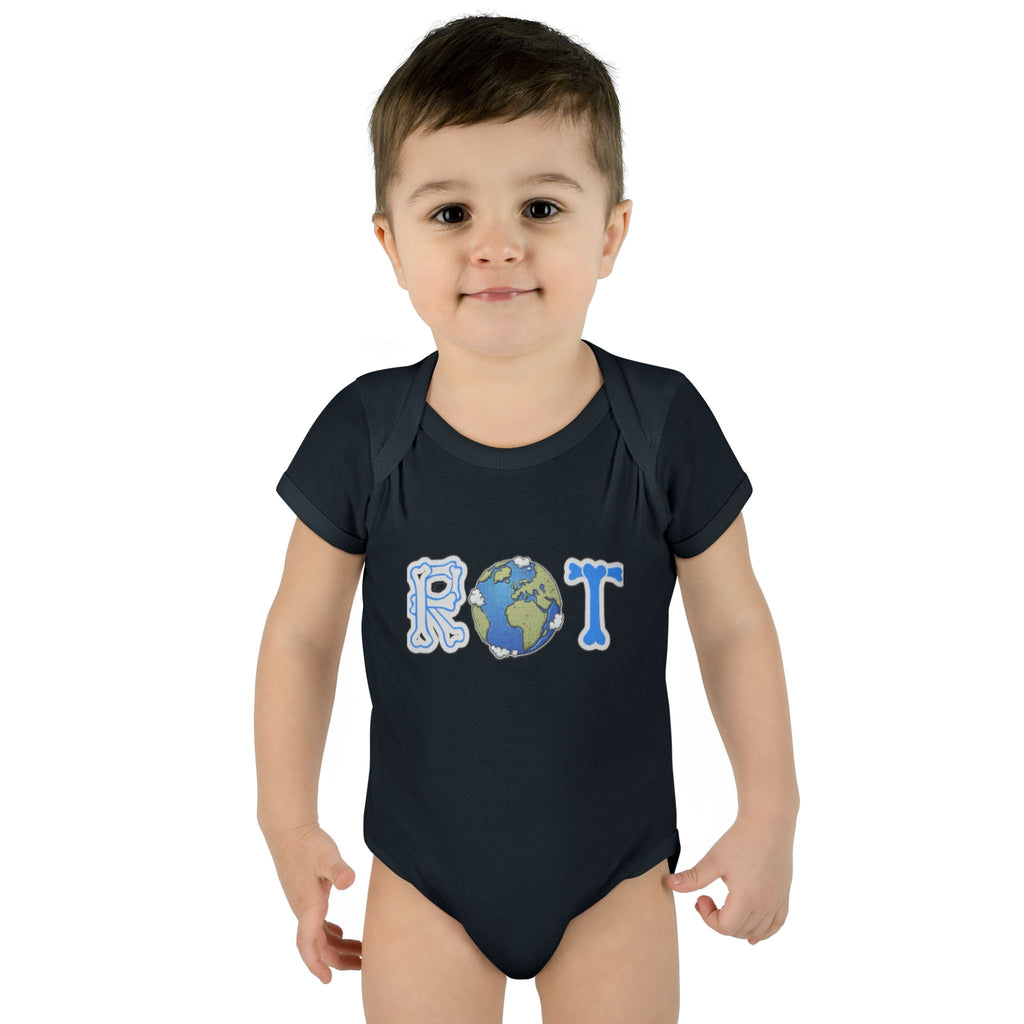 'ROT' Earth Graphic Baby Onesie