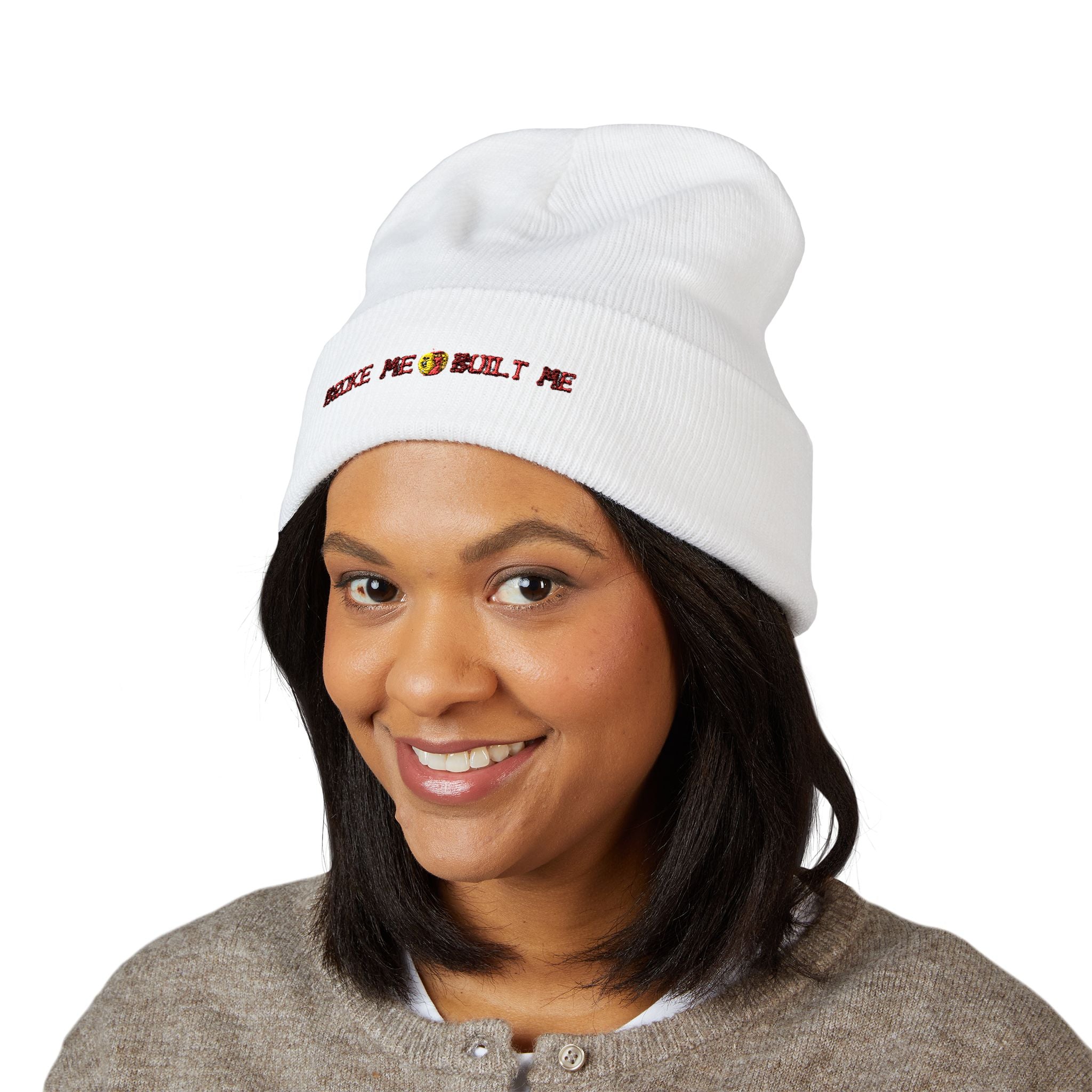 Broken ROT Patch Cuffed Beanie — Classic Knit Winter Hat