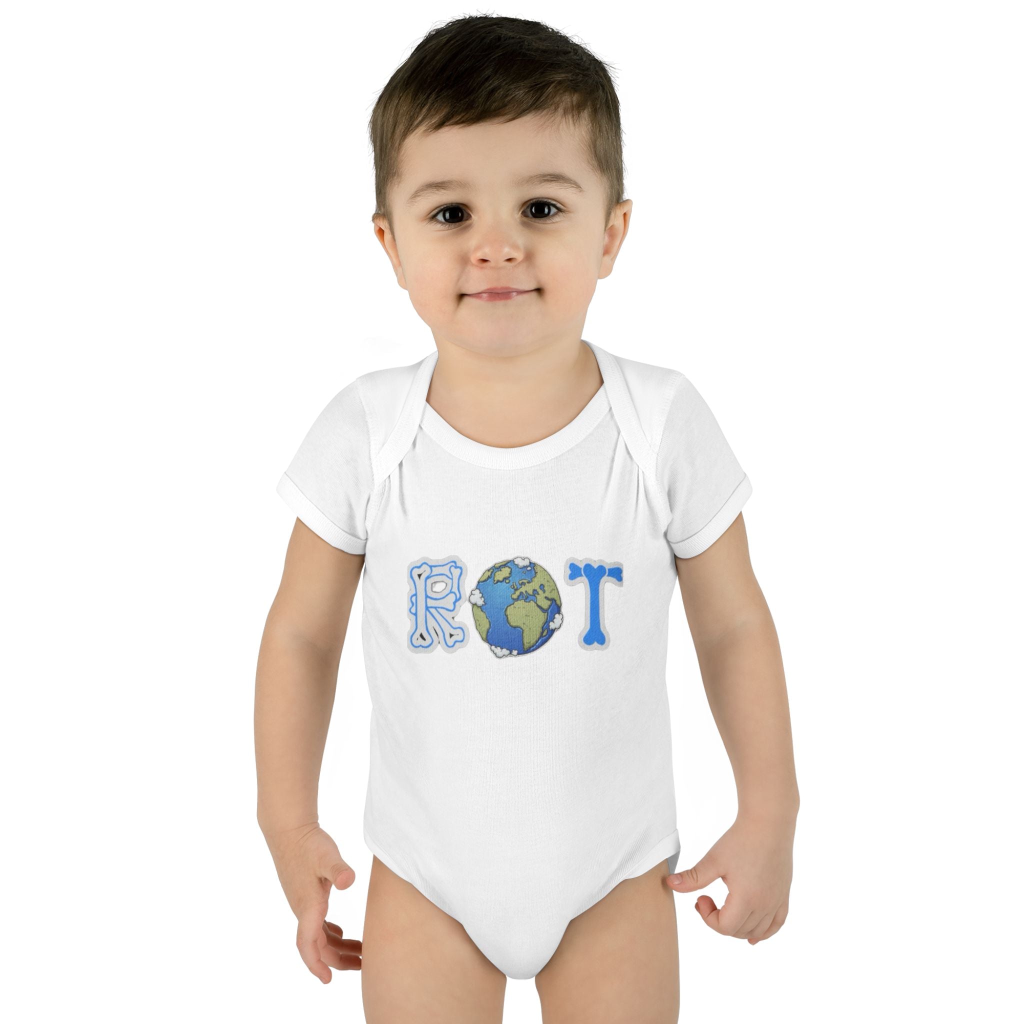 'ROT' Earth Graphic Baby Onesie
