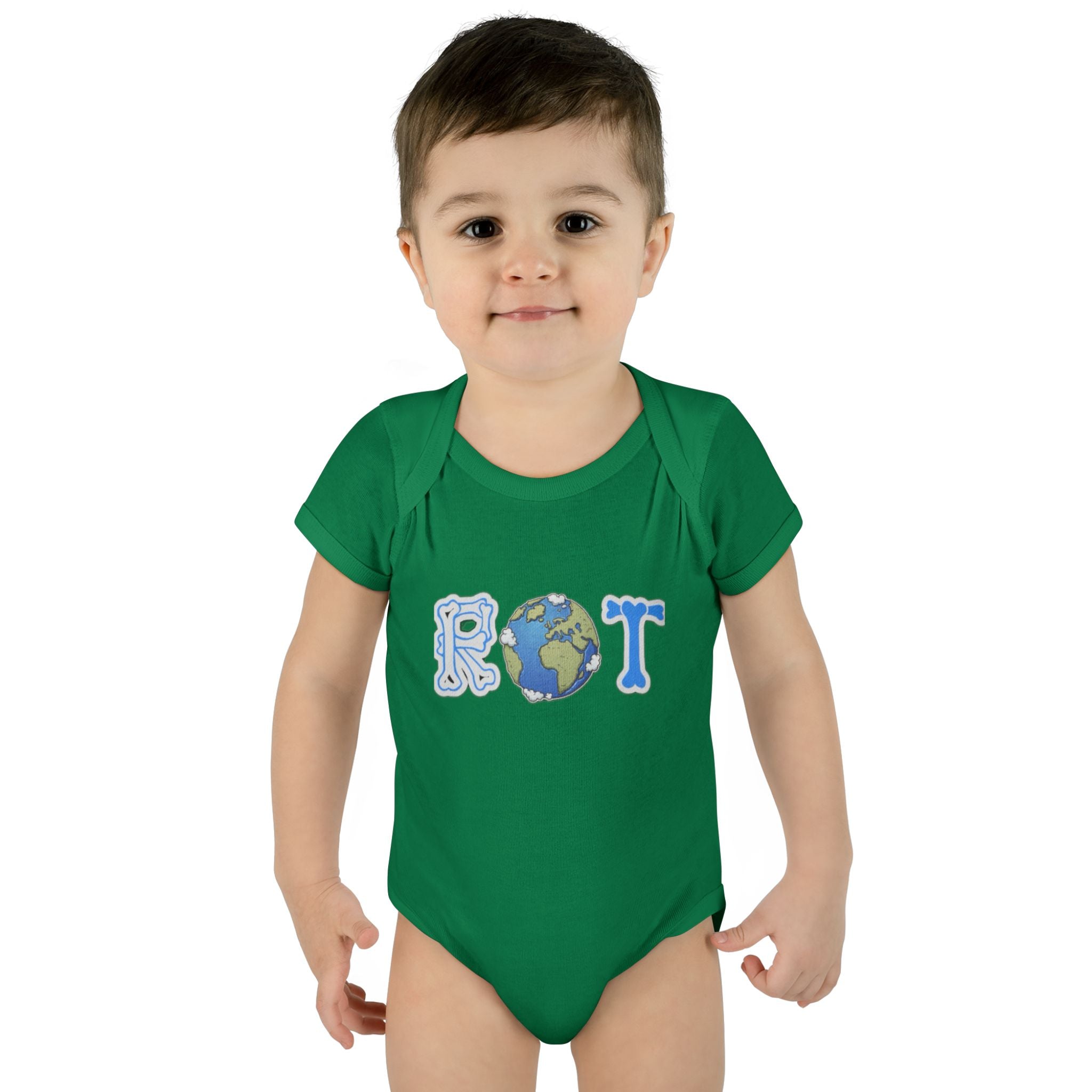 'ROT' Earth Graphic Baby Onesie