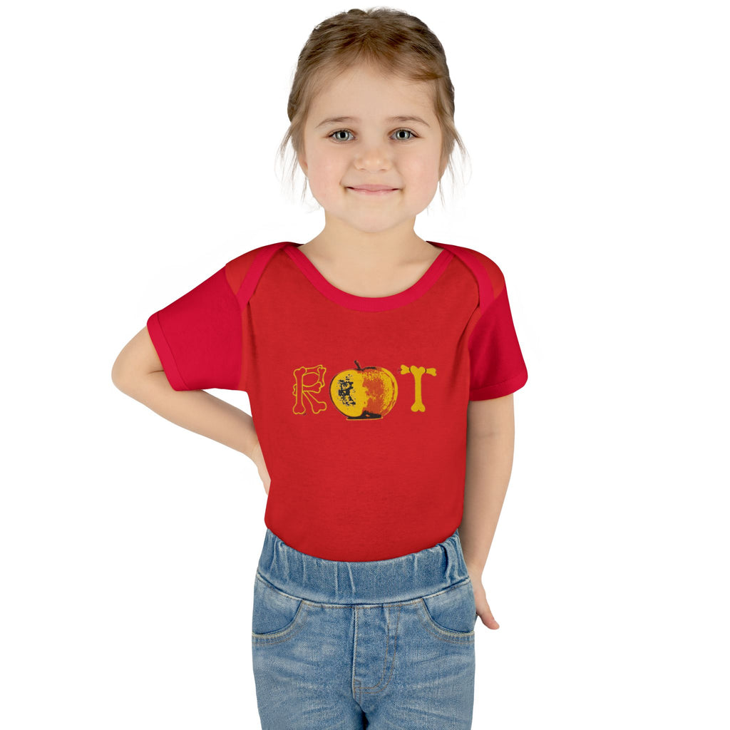 'Rot' Peach Graphic Infant Bodysuit – Funny Fruit Baby Onesie