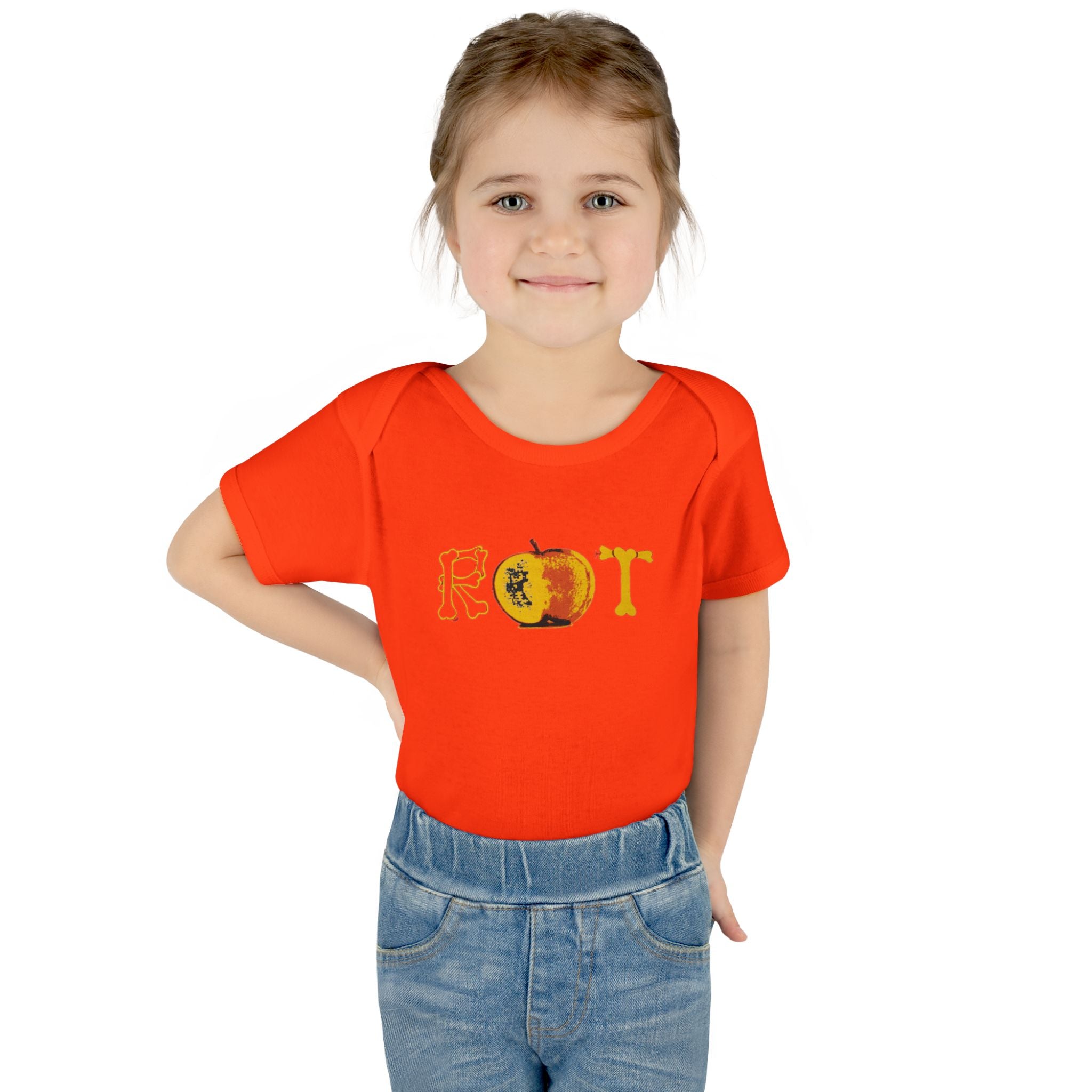 'Rot' Peach Graphic Infant Bodysuit – Funny Fruit Baby Onesie