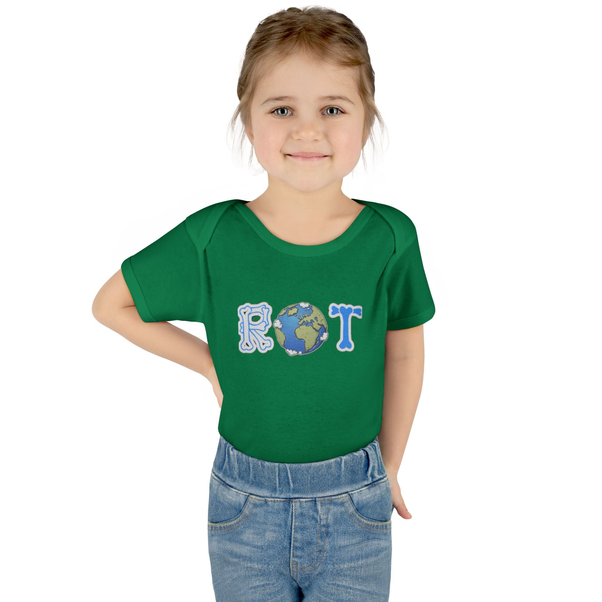 'ROT' Earth Graphic Baby Onesie