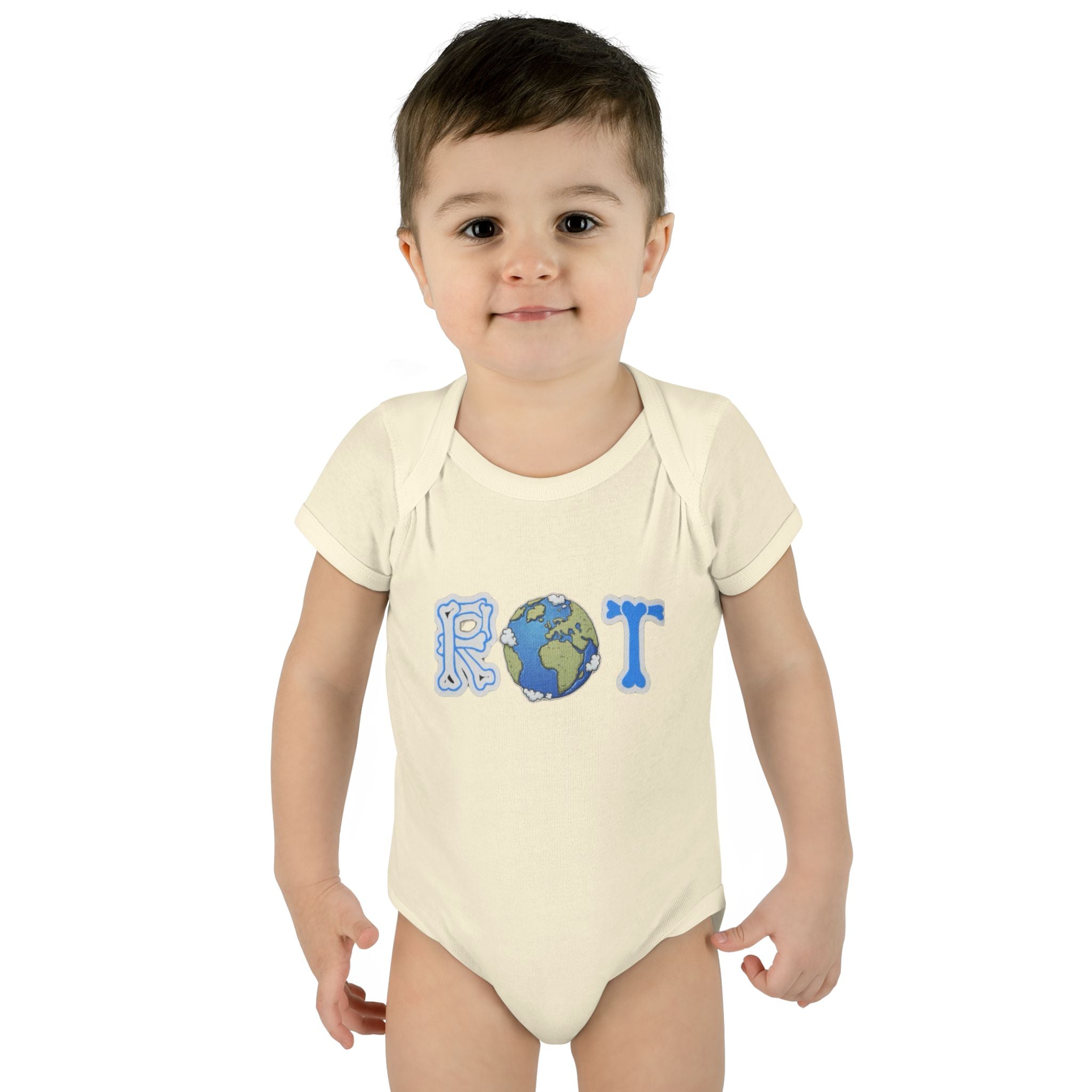 'ROT' Earth Graphic Baby Onesie