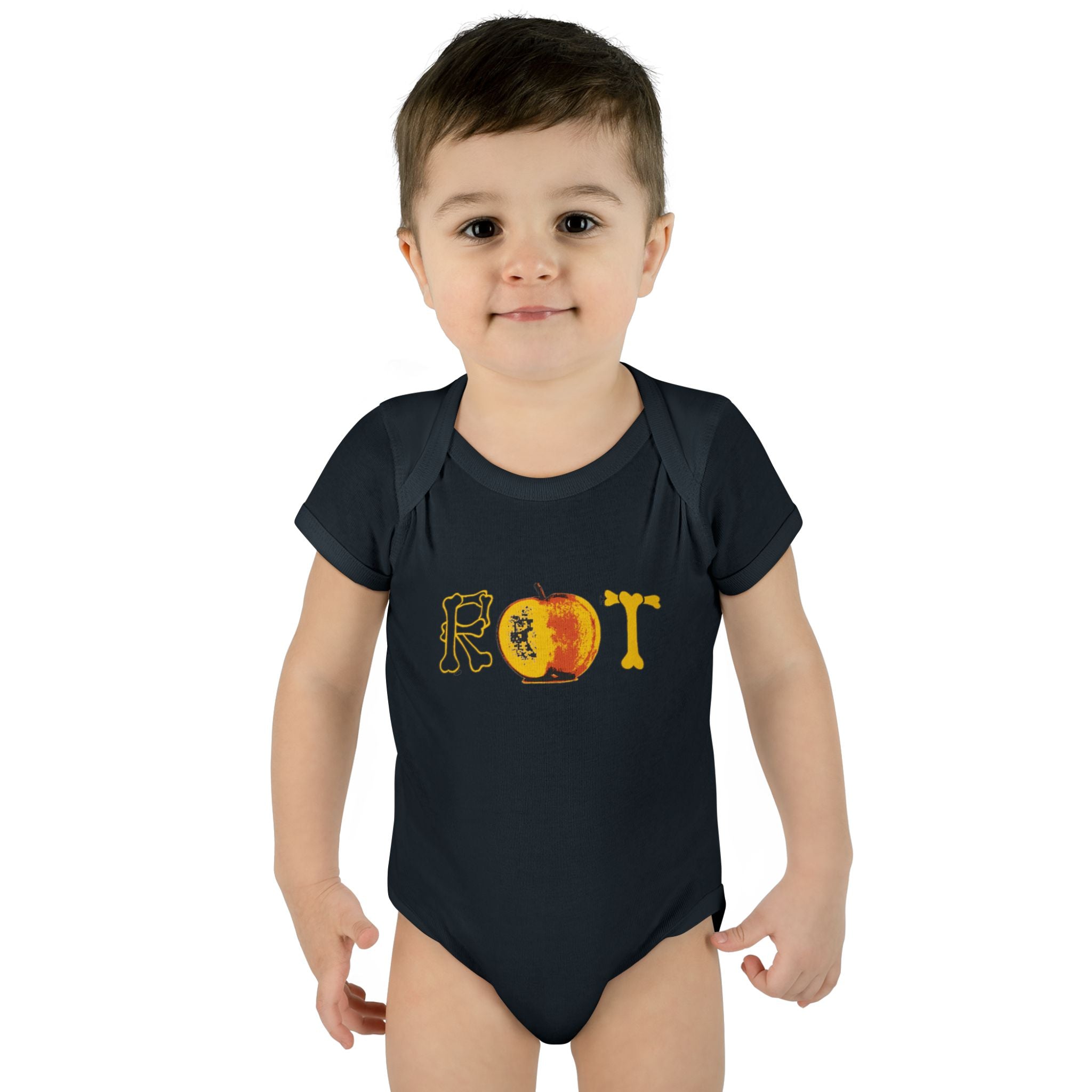 'Rot' Peach Graphic Infant Bodysuit – Funny Fruit Baby Onesie