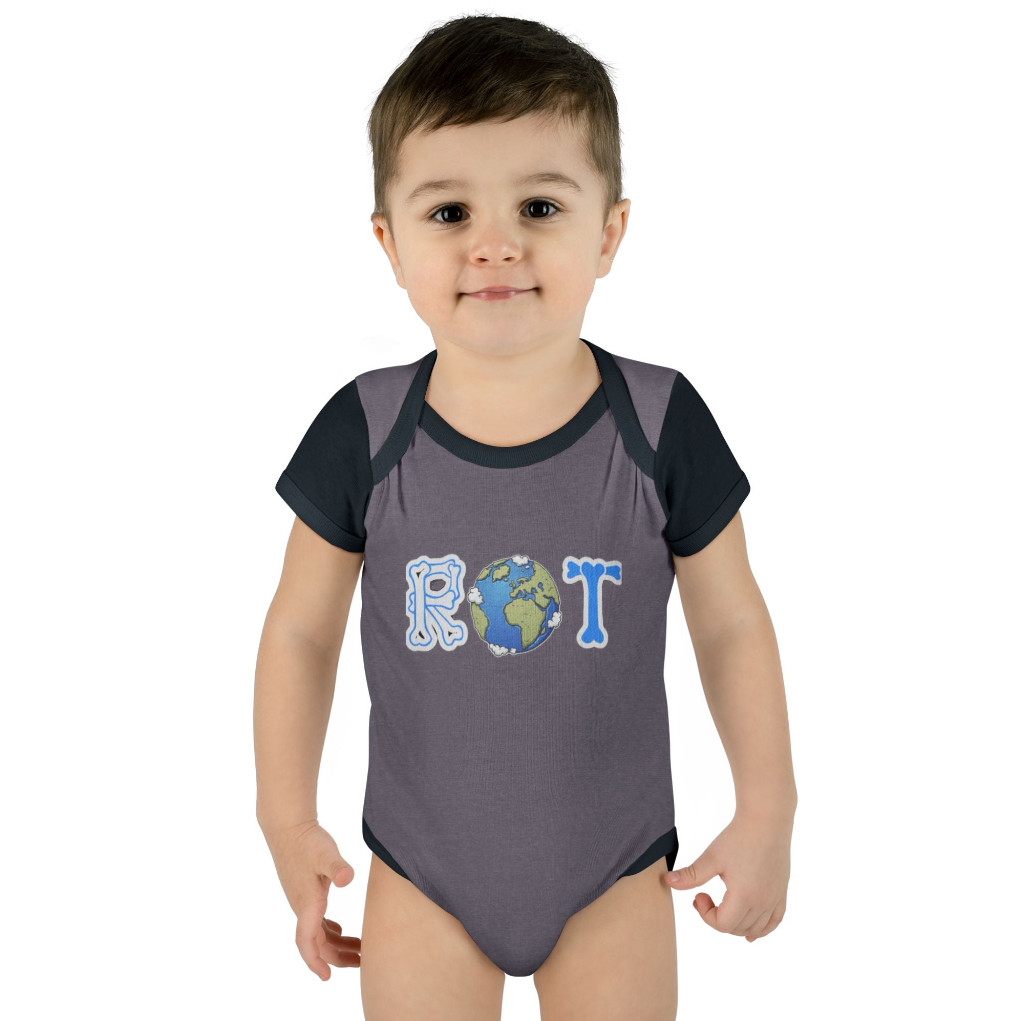 'ROT' Earth Graphic Baby Onesie
