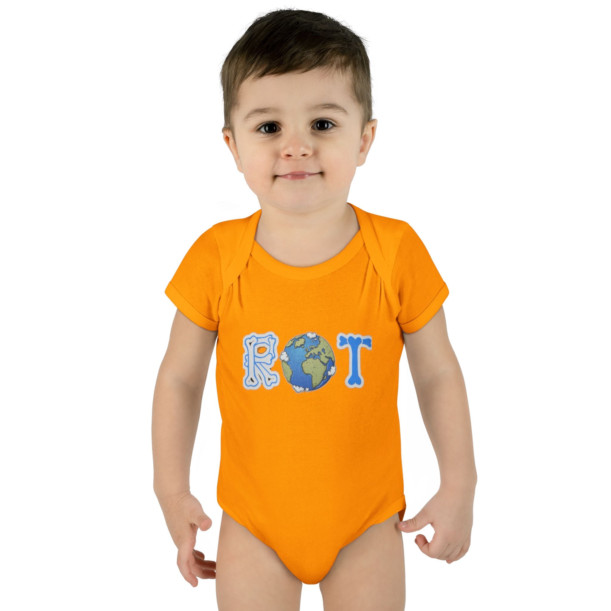 'ROT' Earth Graphic Baby Onesie
