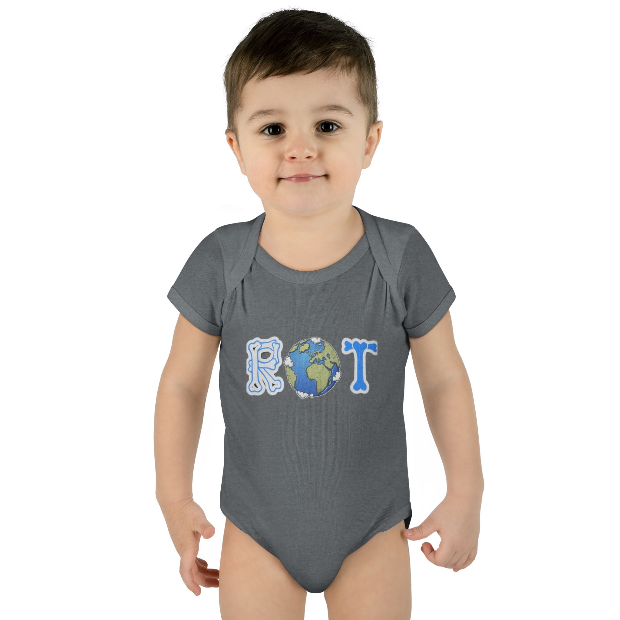 'ROT' Earth Graphic Baby Onesie