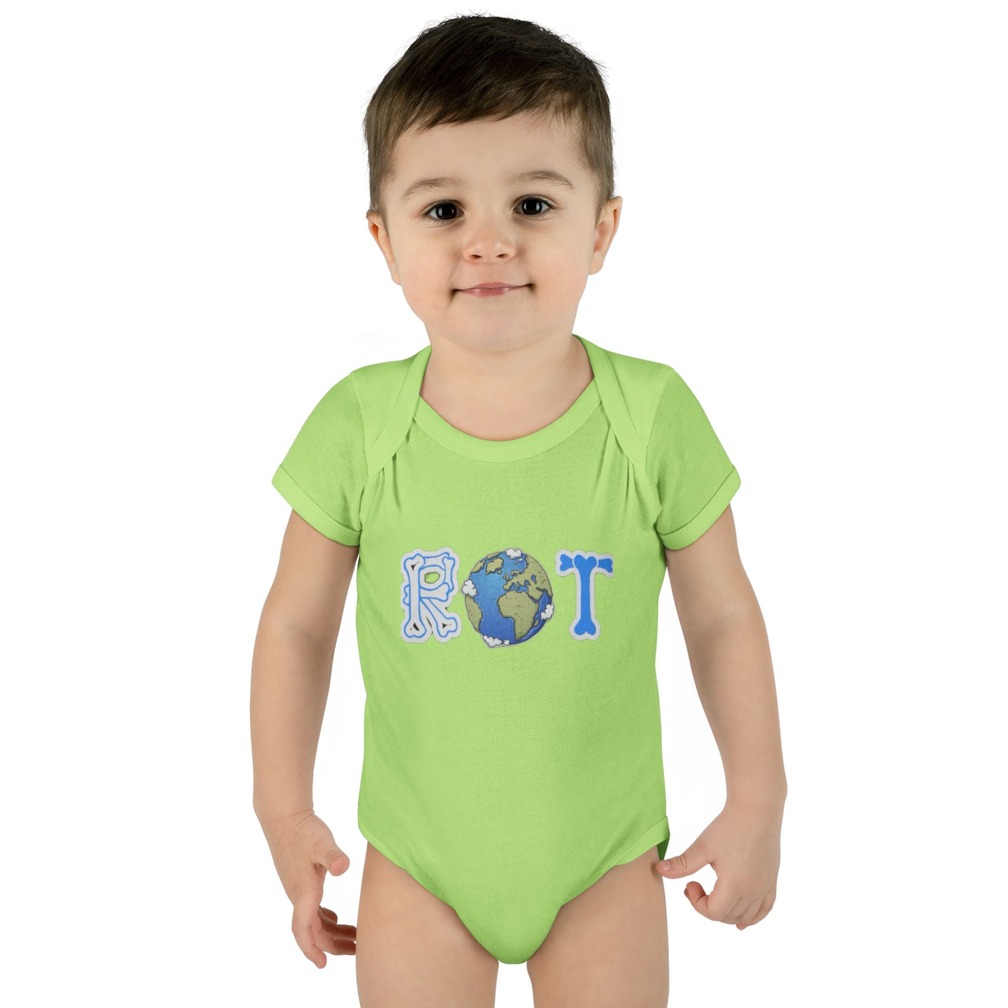 'ROT' Earth Graphic Baby Onesie