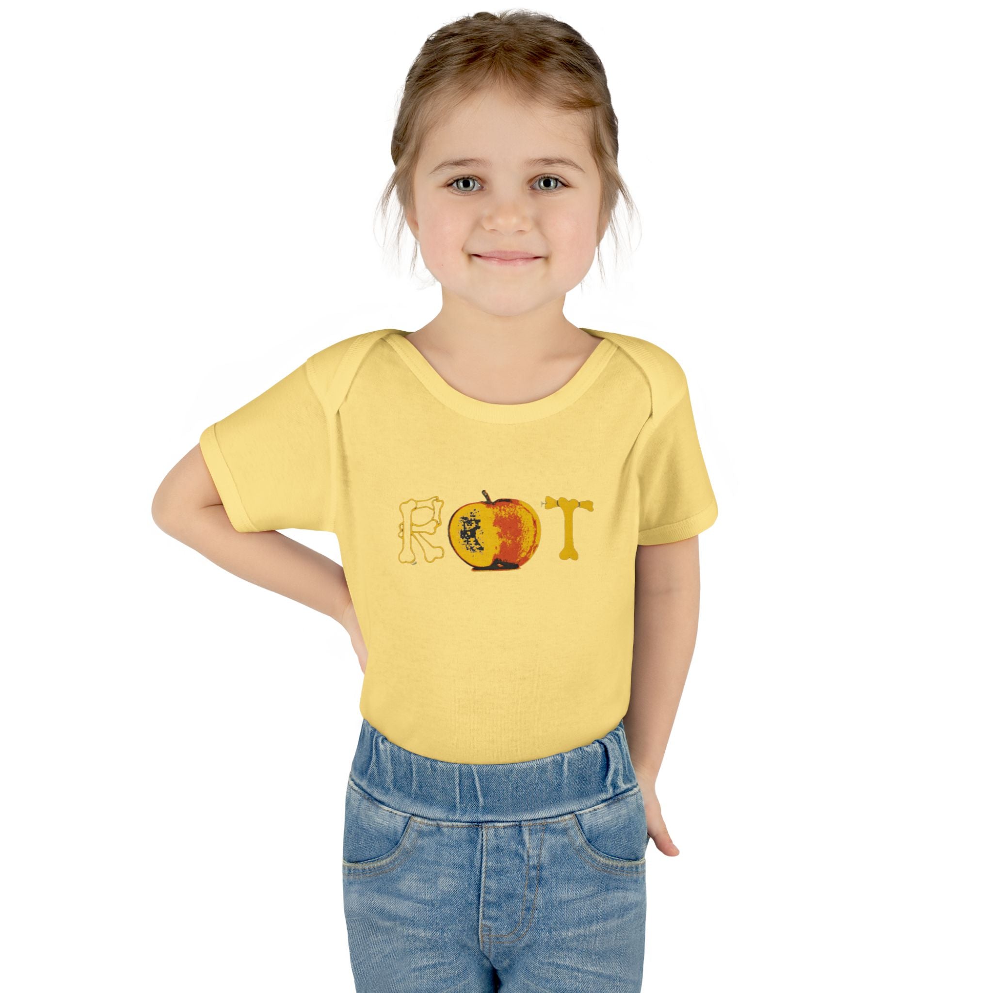'Rot' Peach Graphic Infant Bodysuit – Funny Fruit Baby Onesie