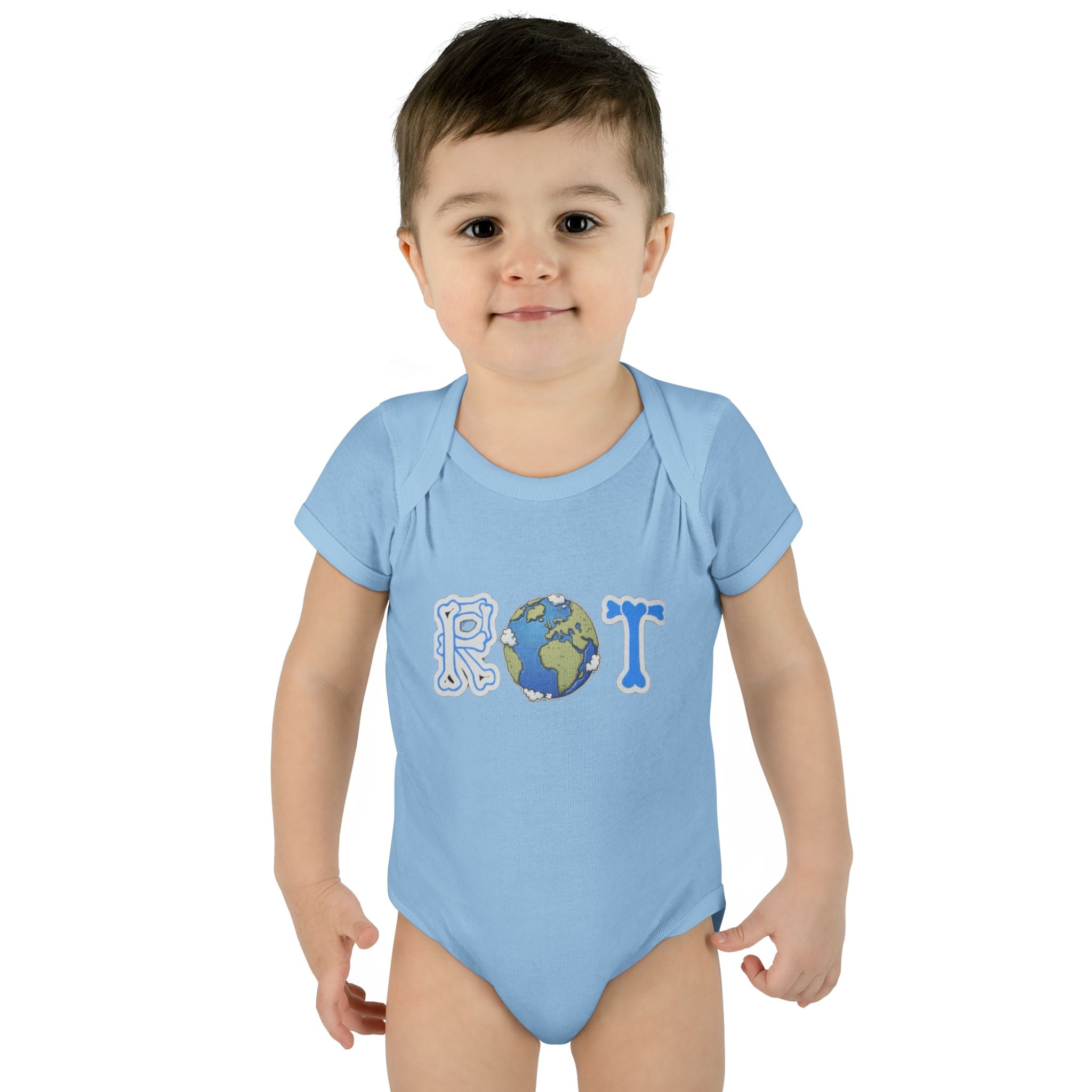 'ROT' Earth Graphic Baby Onesie