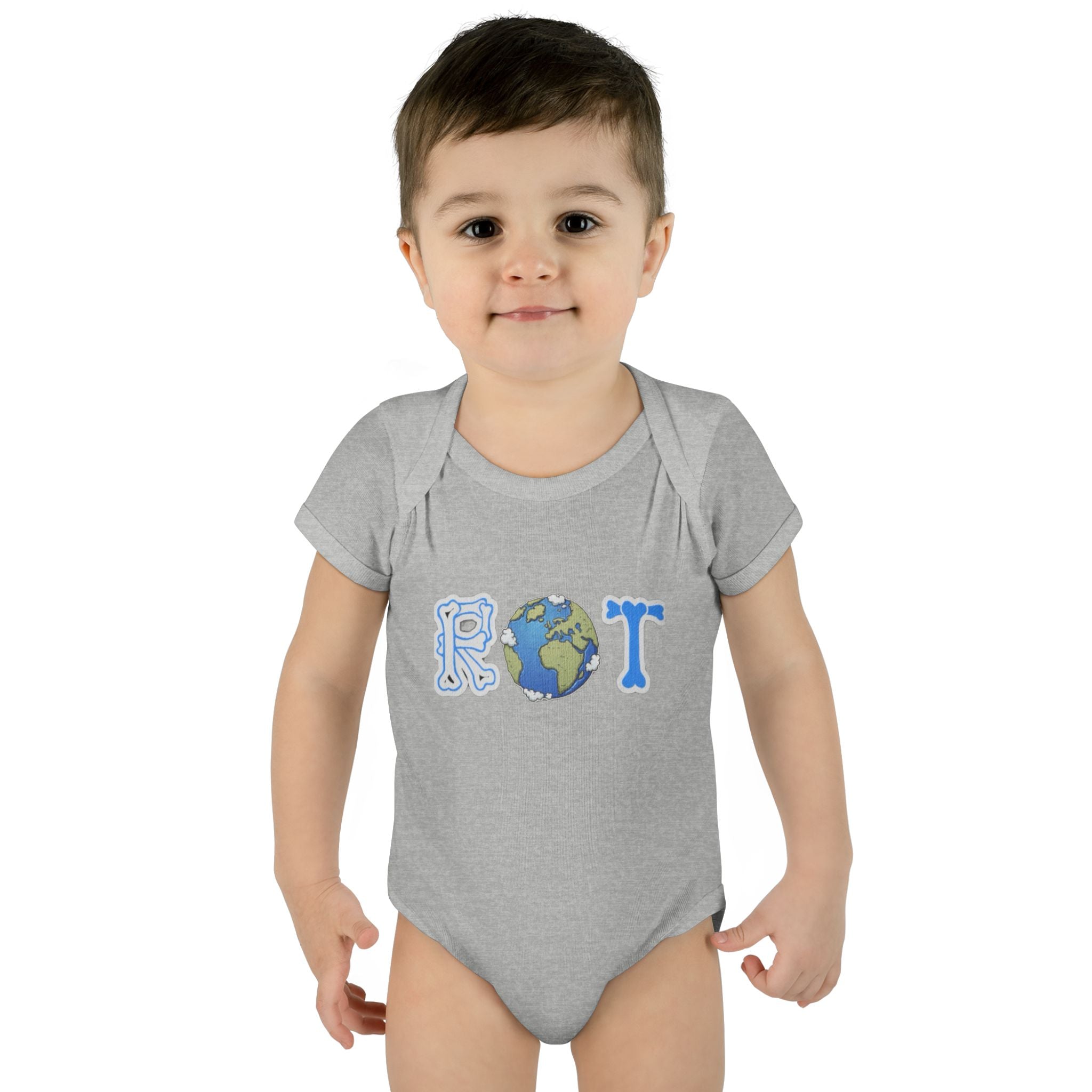 'ROT' Earth Graphic Baby Onesie