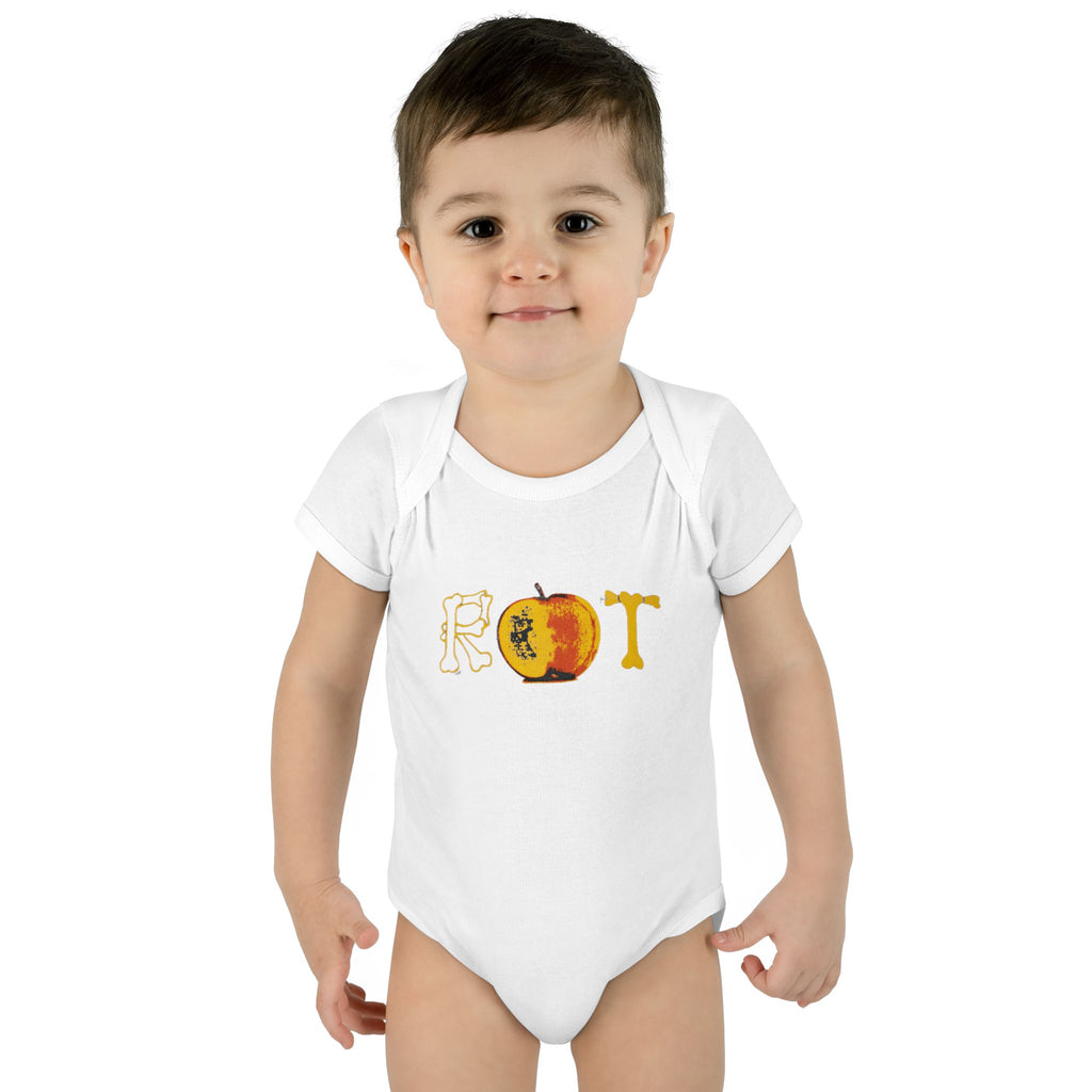 'Rot' Peach Graphic Infant Bodysuit – Funny Fruit Baby Onesie