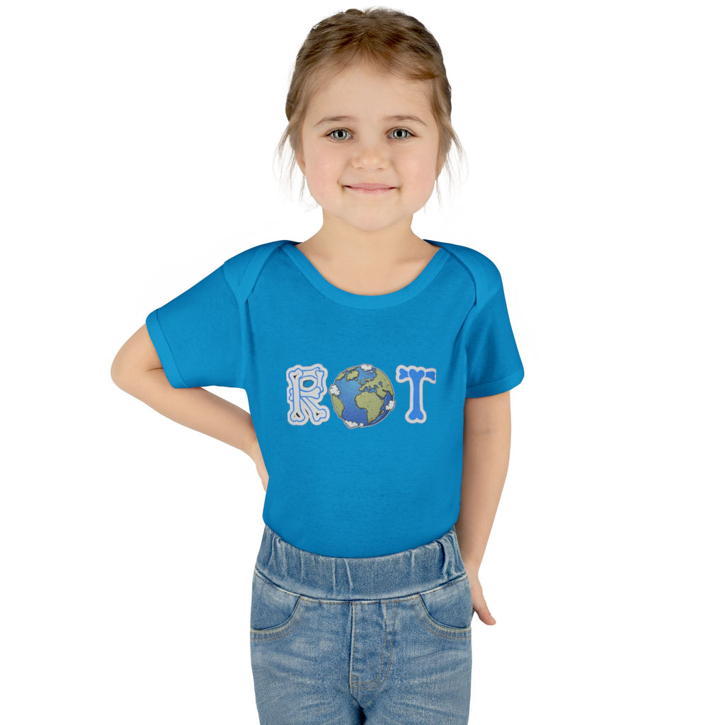 'ROT' Earth Graphic Baby Onesie