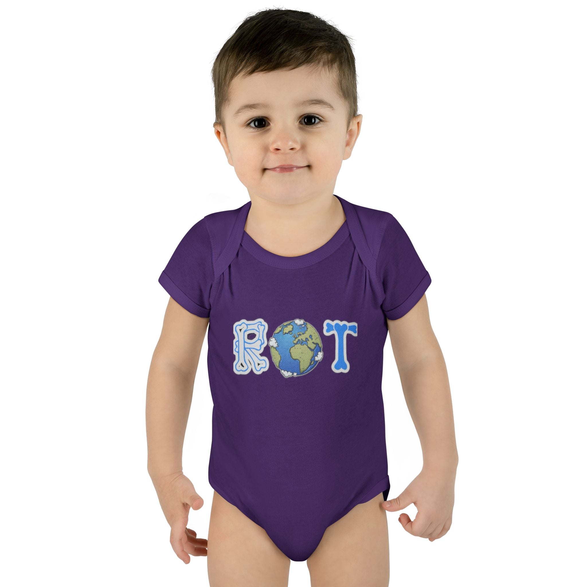 'ROT' Earth Graphic Baby Onesie