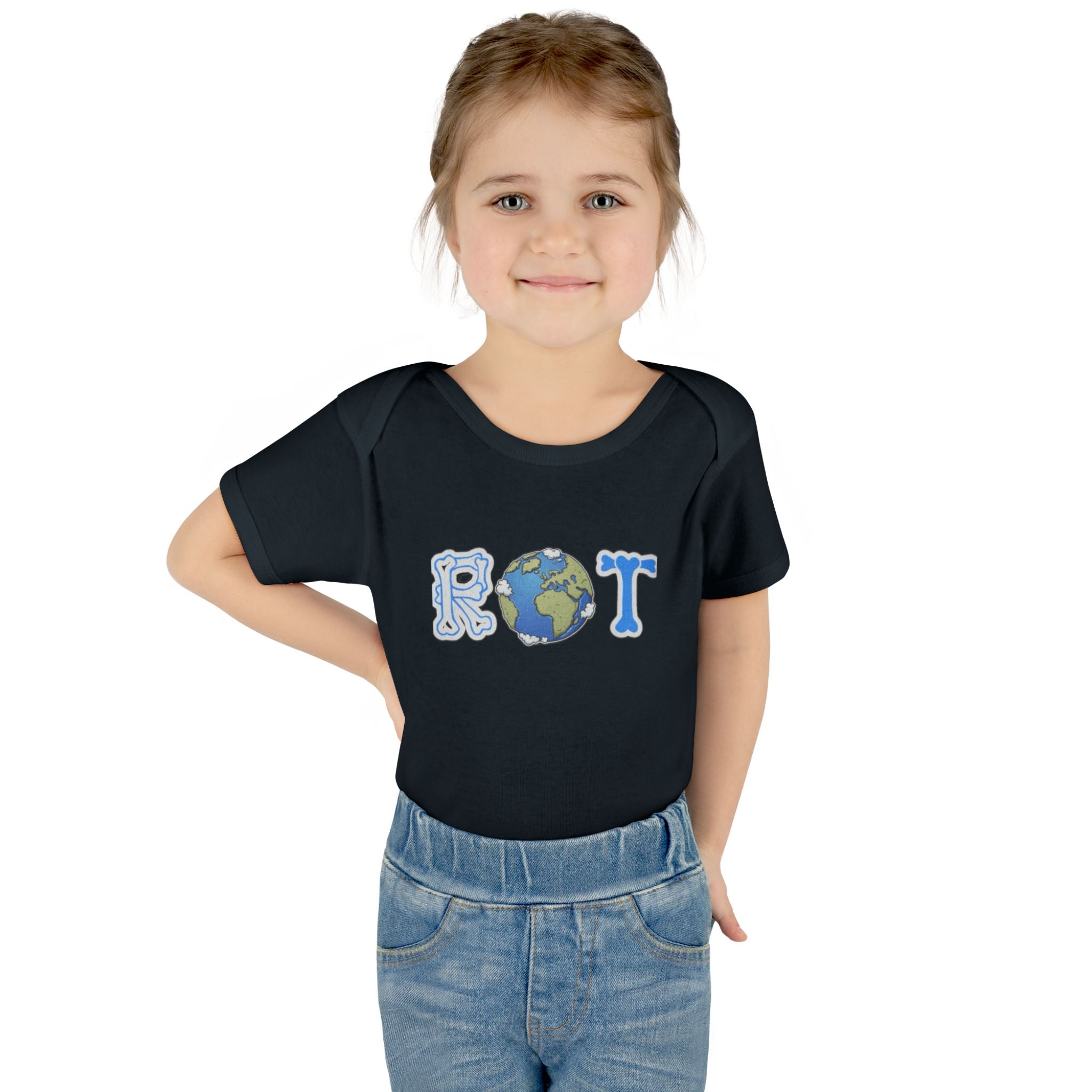 'ROT' Earth Graphic Baby Onesie