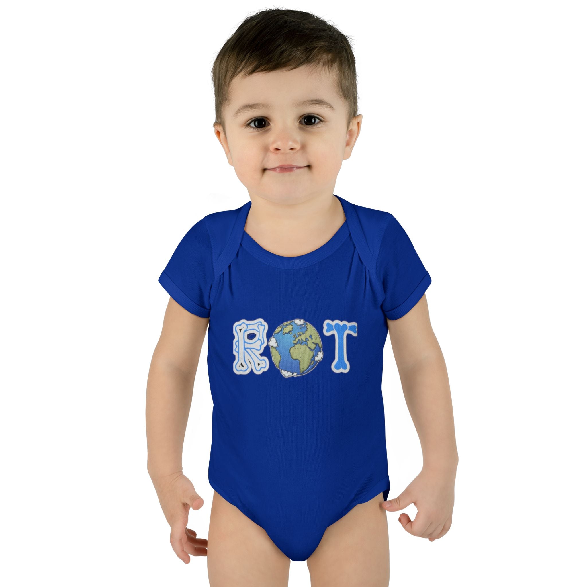'ROT' Earth Graphic Baby Onesie