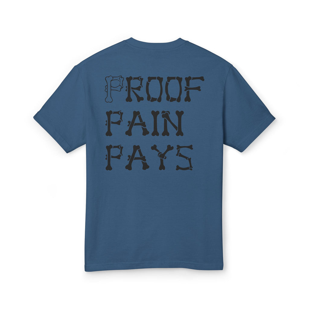 Proof Pain Pays Graphic Tee — Retro Penny Lettering Front, 'Proof Pain Pays' Back