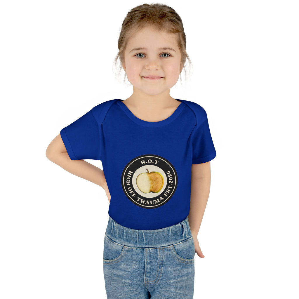 Infant Bodysuit — 'R.O.T. (Rise Of Trauma)' Apple Logo Baby Onesie