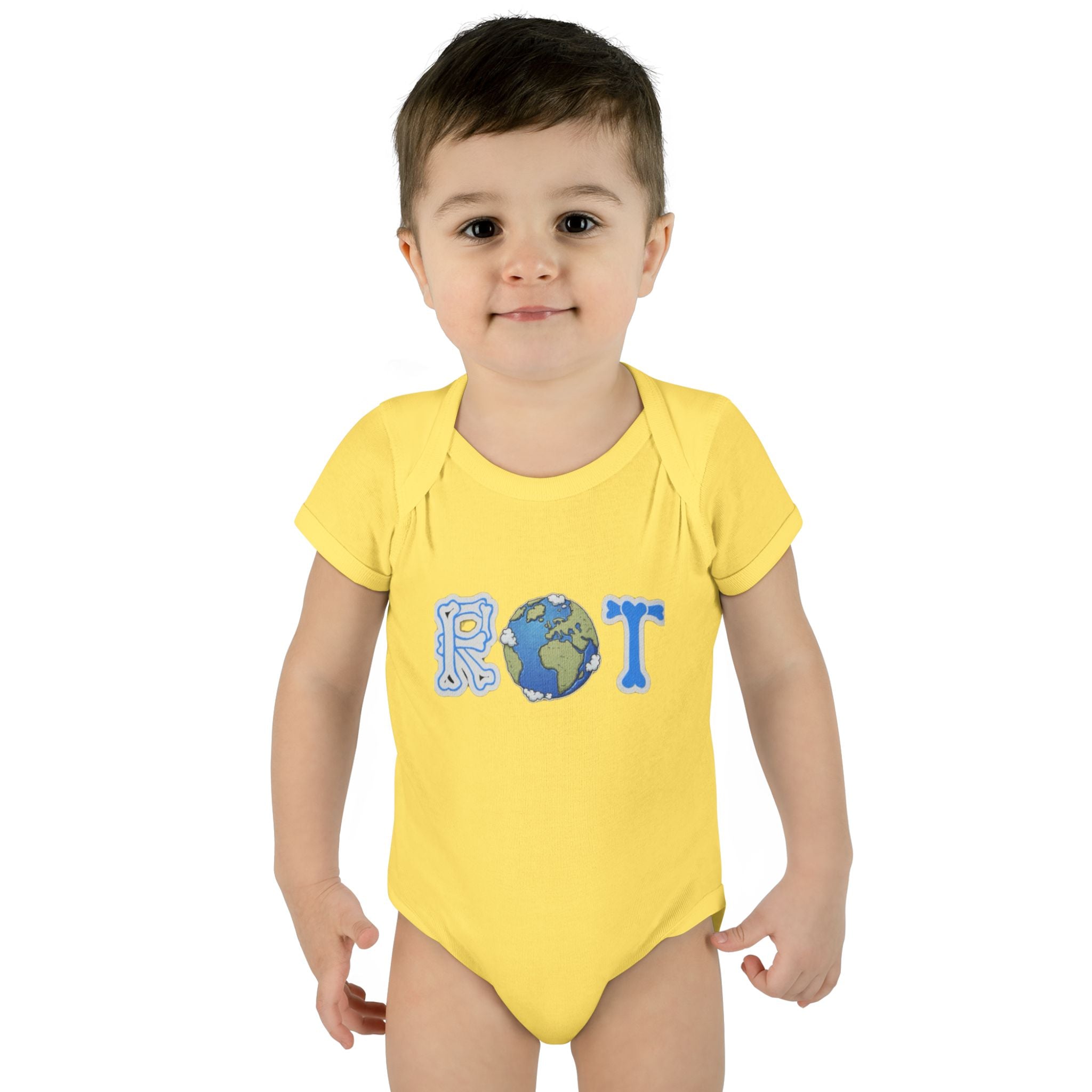 'ROT' Earth Graphic Baby Onesie