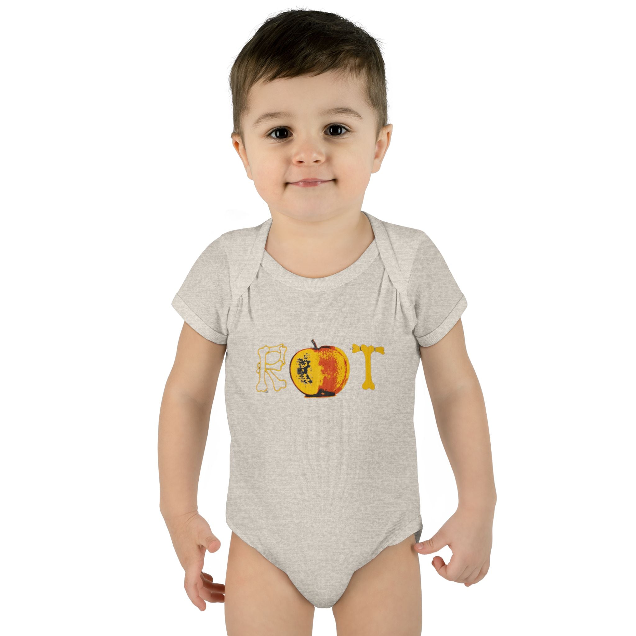'Rot' Peach Graphic Infant Bodysuit – Funny Fruit Baby Onesie
