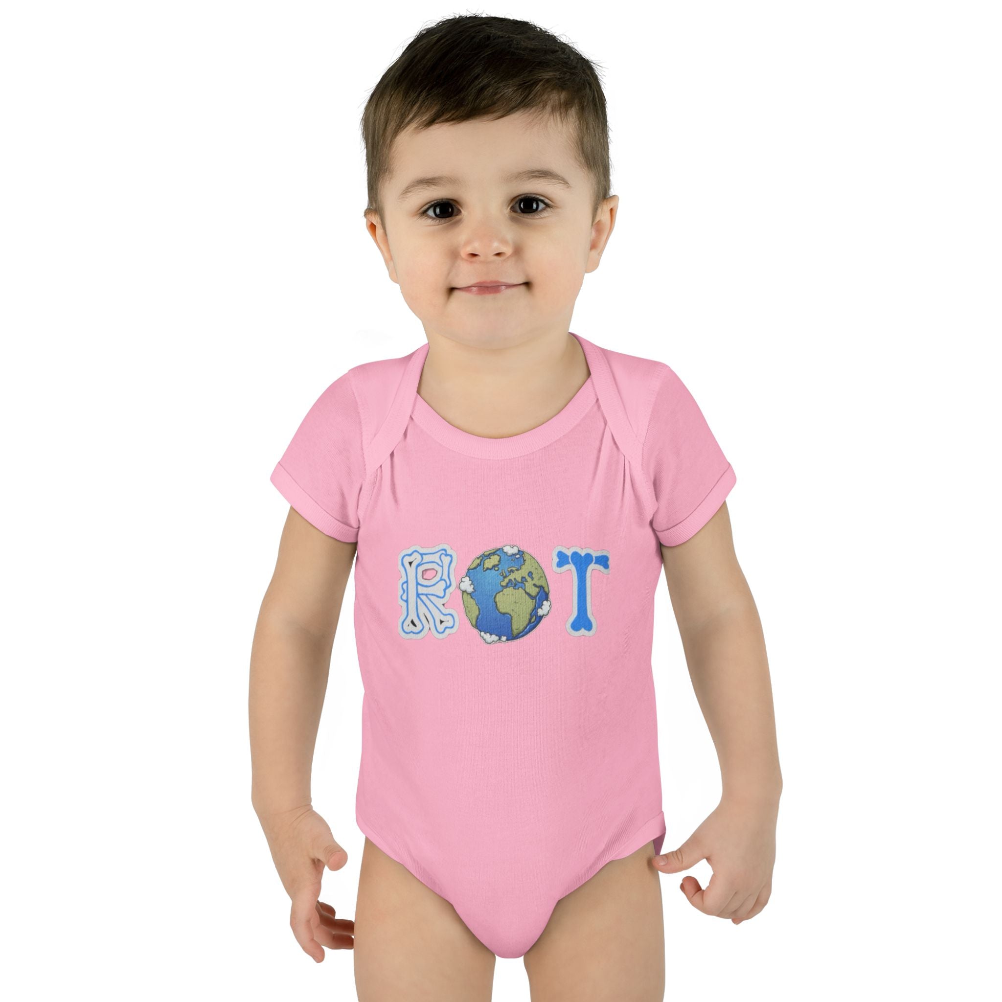 'ROT' Earth Graphic Baby Onesie
