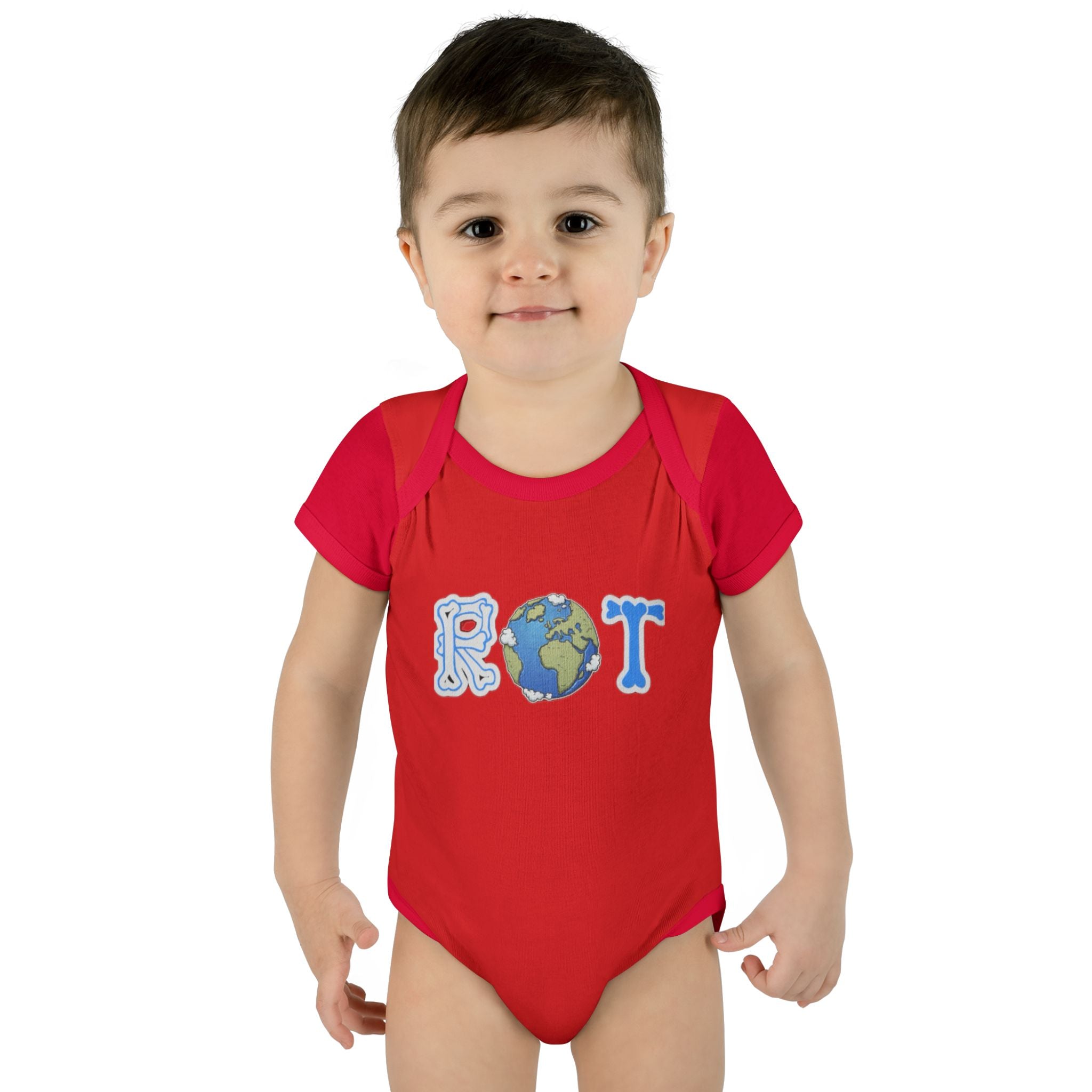 'ROT' Earth Graphic Baby Onesie