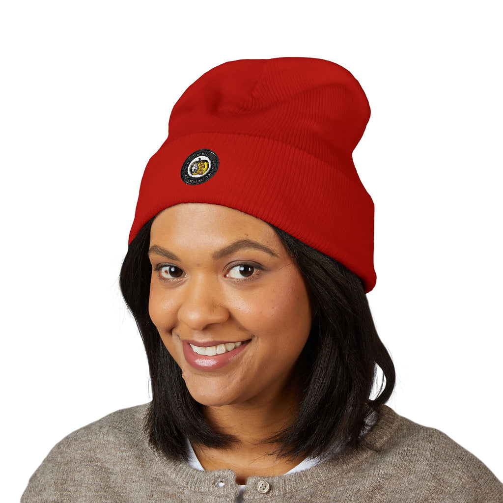 ROT Patch Cuffed Beanie — Classic Knit Winter Hat