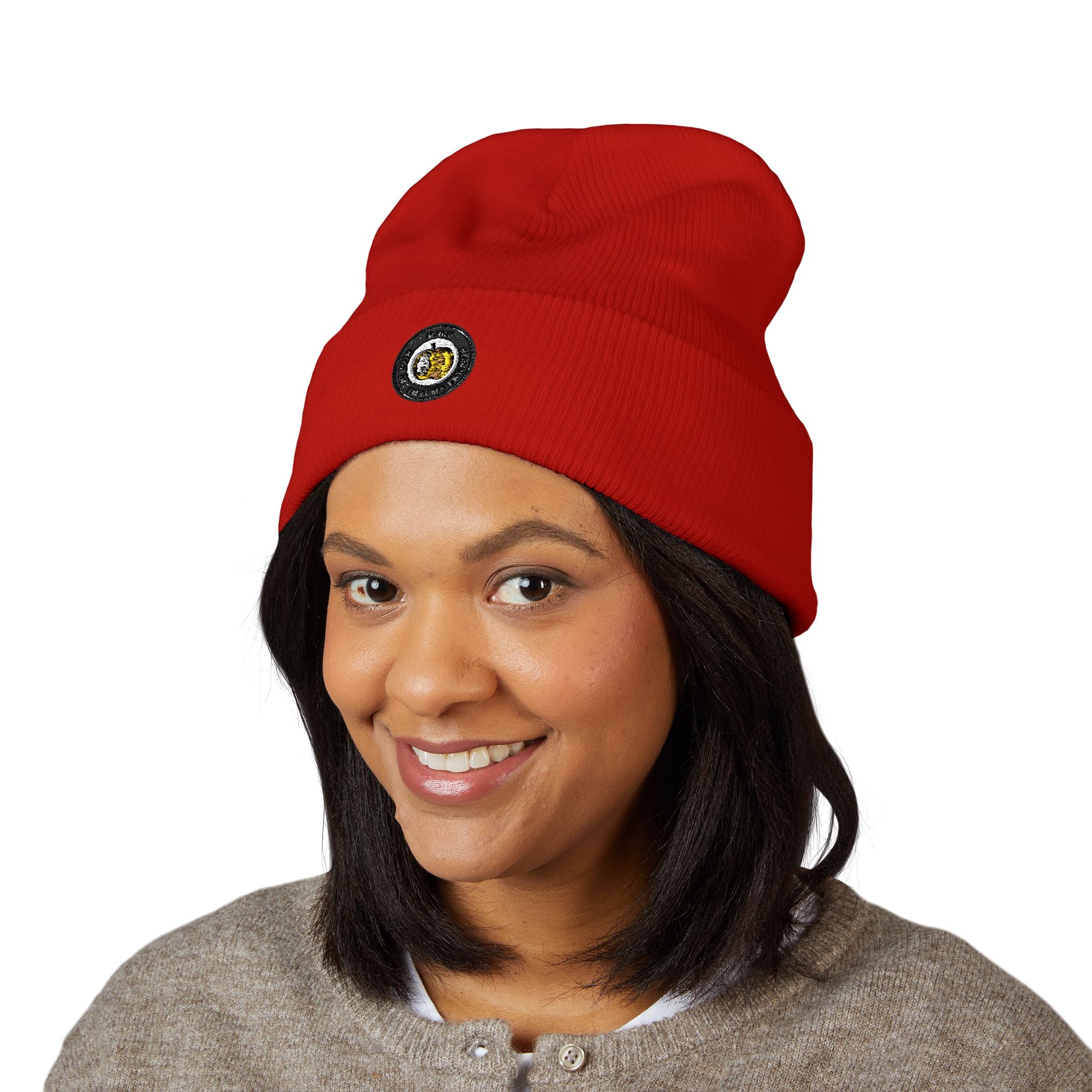 ROT Patch Cuffed Beanie — Classic Knit Winter Hat