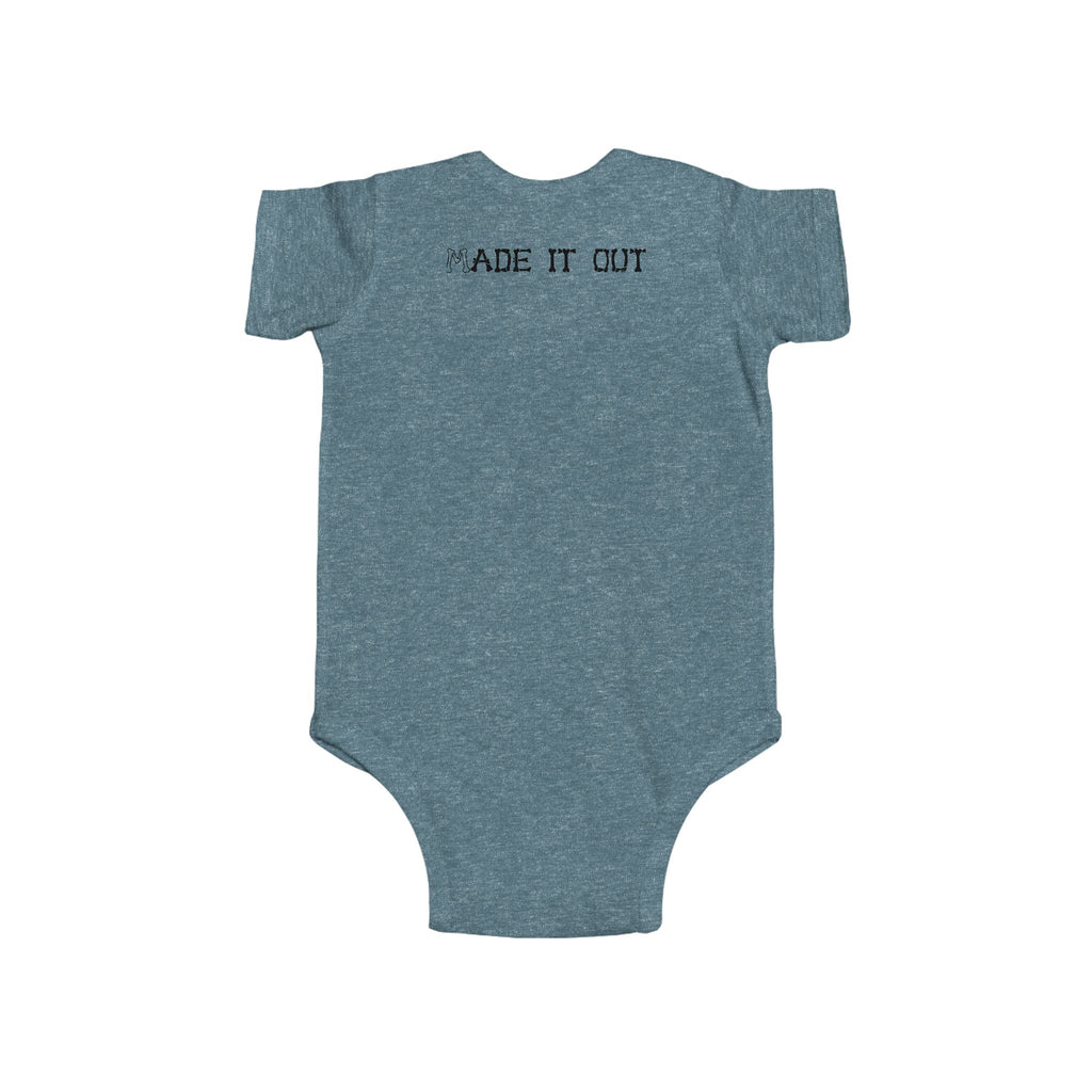 Infant Bodysuit "Made It Out" Minimal Logo Baby Onesie
