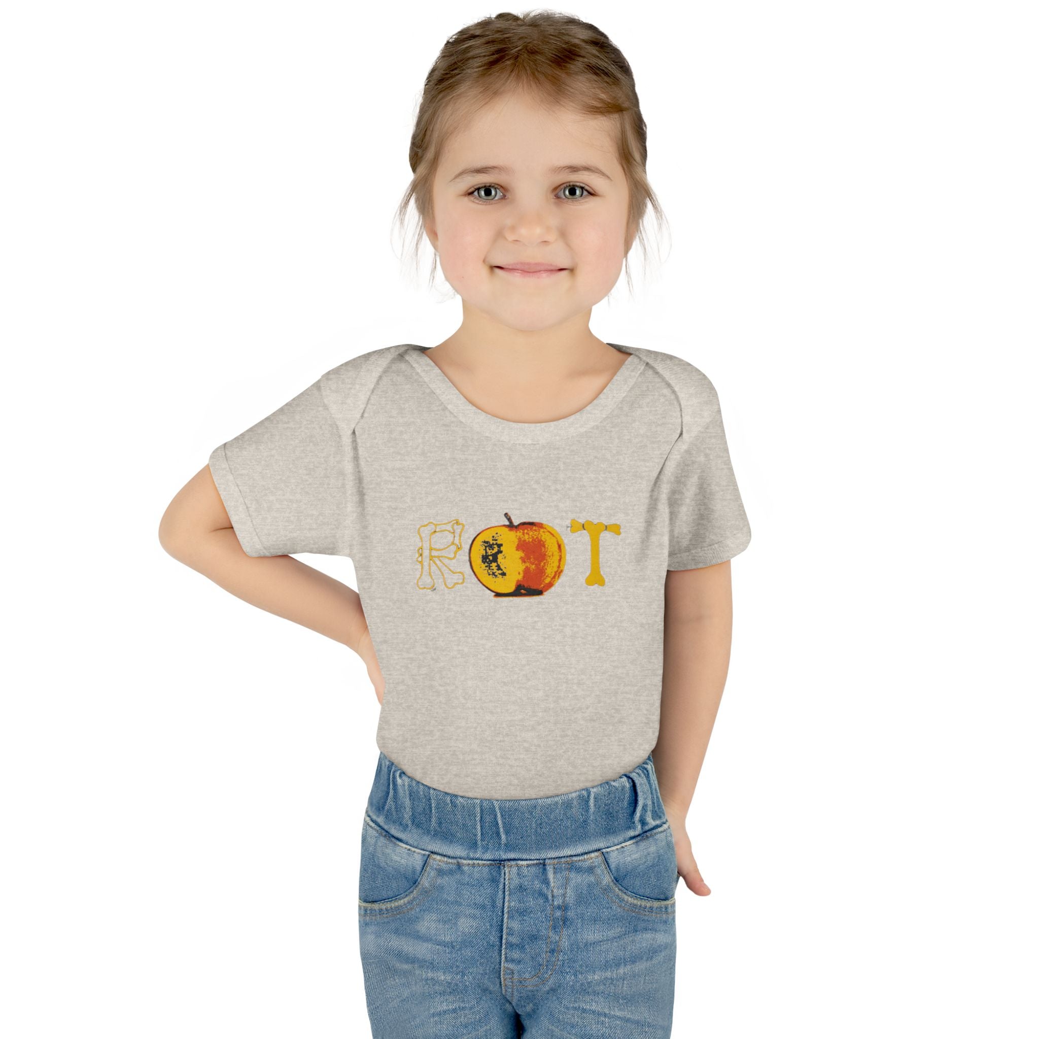'Rot' Peach Graphic Infant Bodysuit – Funny Fruit Baby Onesie
