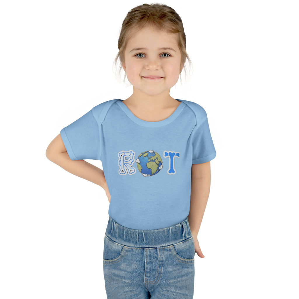 'ROT' Earth Graphic Baby Onesie