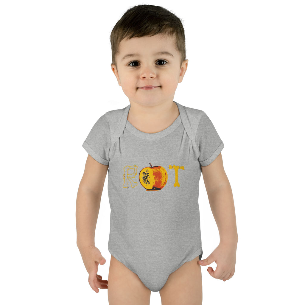'Rot' Peach Graphic Infant Bodysuit – Funny Fruit Baby Onesie